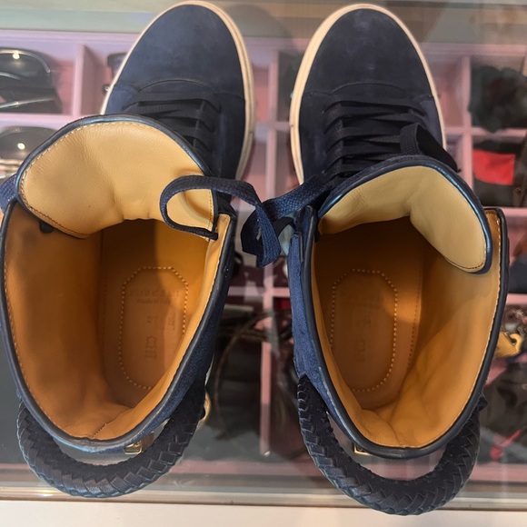 Buscemi sneakers suede navy blue with gold padlock, size 37.5 - Picture 6 of 8